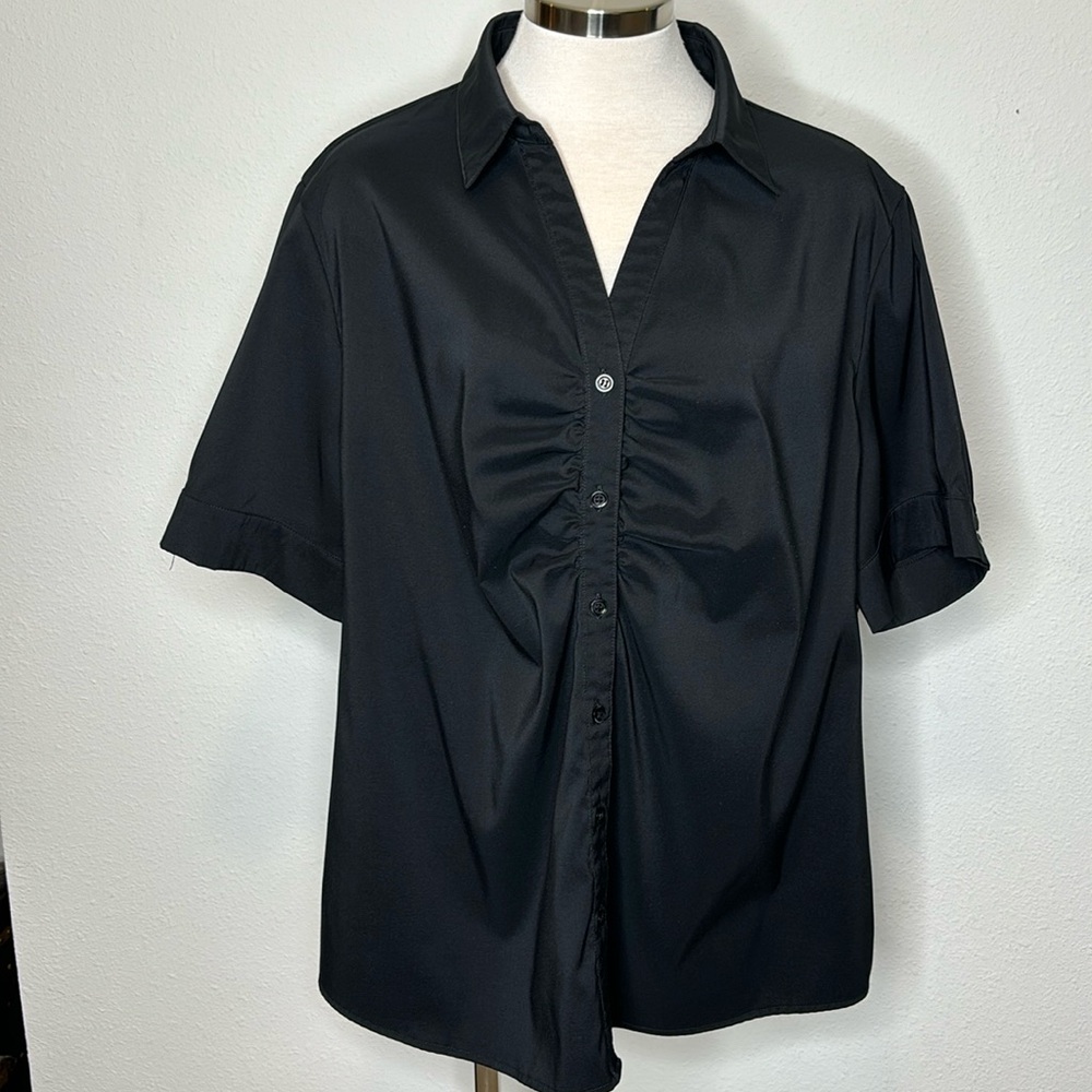 Ico size 2XL black short sleeved blouse